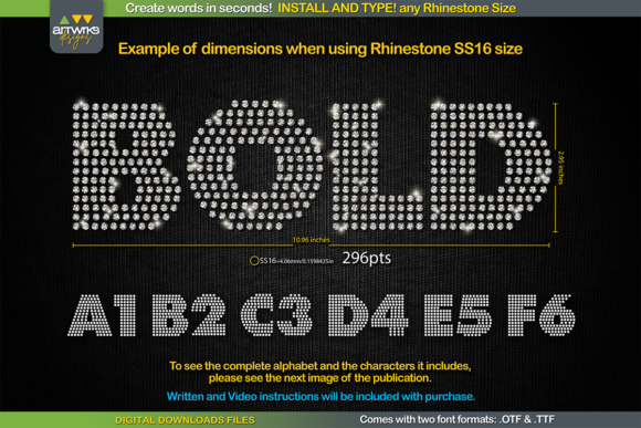 RS04 Modern DIY Rhinestone TTF: Instant Bling Typography